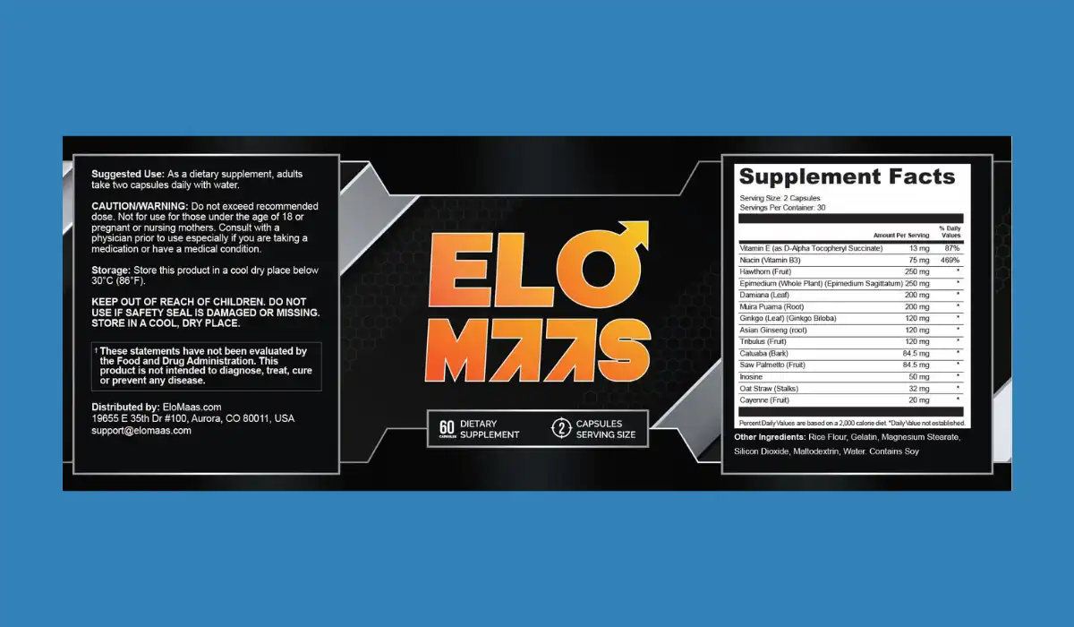 EloMaas ingredients label